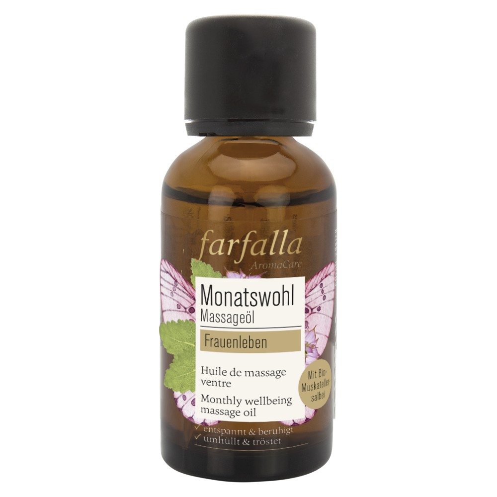 Muskatellersalbei, Monatswohl Massageöl, 30ml // farfalla