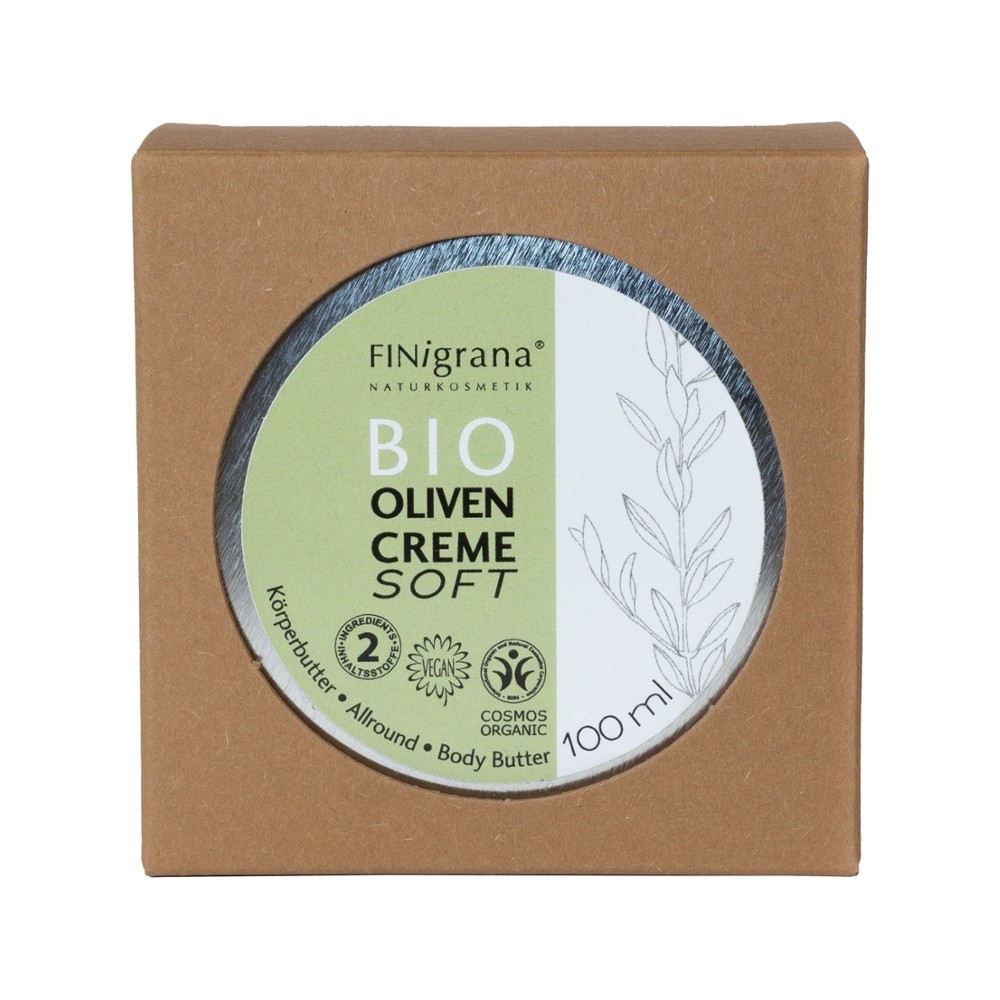 FINigrana® Bio Oliven-Creme Soft, 100ml in Weißblechdose im Umkarton // FINigrana® Naturkosmetik