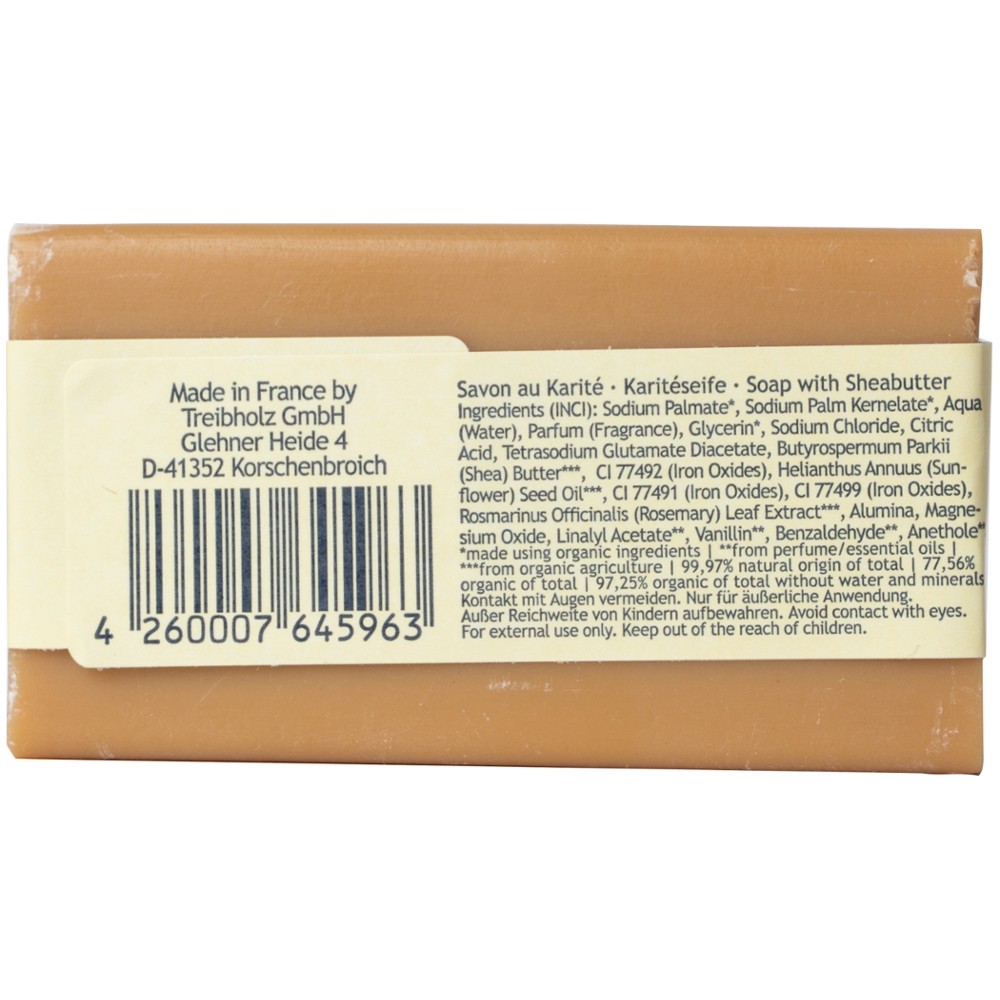 Seife mit Karité-Butter Parfum de Miel / veganer Honigduft 100g // Savon du Midi