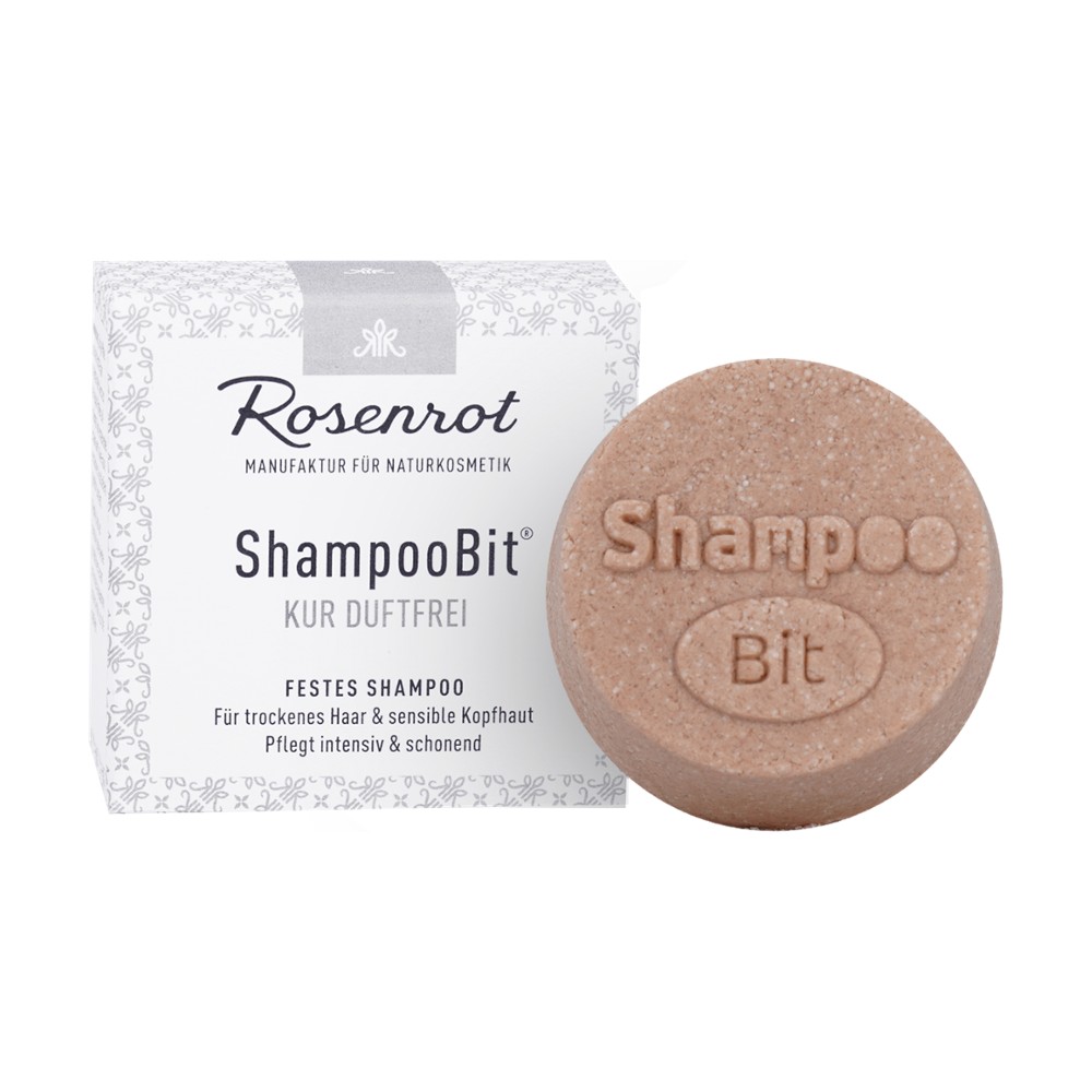 festes ShampooBit® Kur duftfrei - 55g - in Schachtel // Rosenrot Naturkosmetik