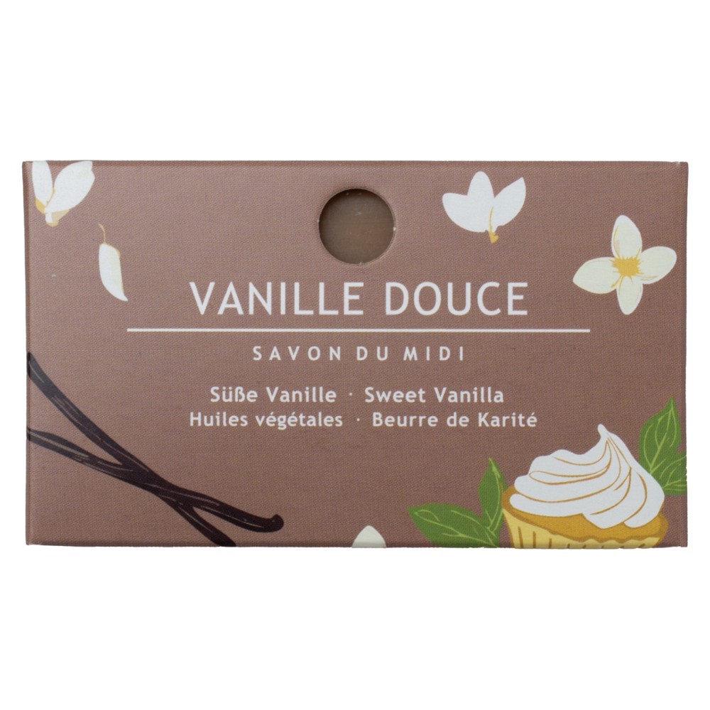 Seife mit Karité Butter Vanille Douce 100g ZeroPlastic im Designkarton (Winter-E // Savon du Midi