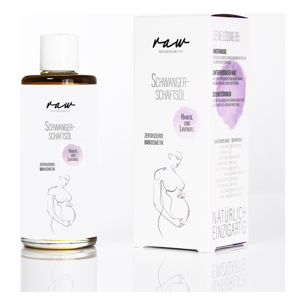 Bio Schwangerschaftsöl mit Hanföl & Lavendel – Entspannung, Ruhe & Pflege für Ha // raw Naturkosmetik