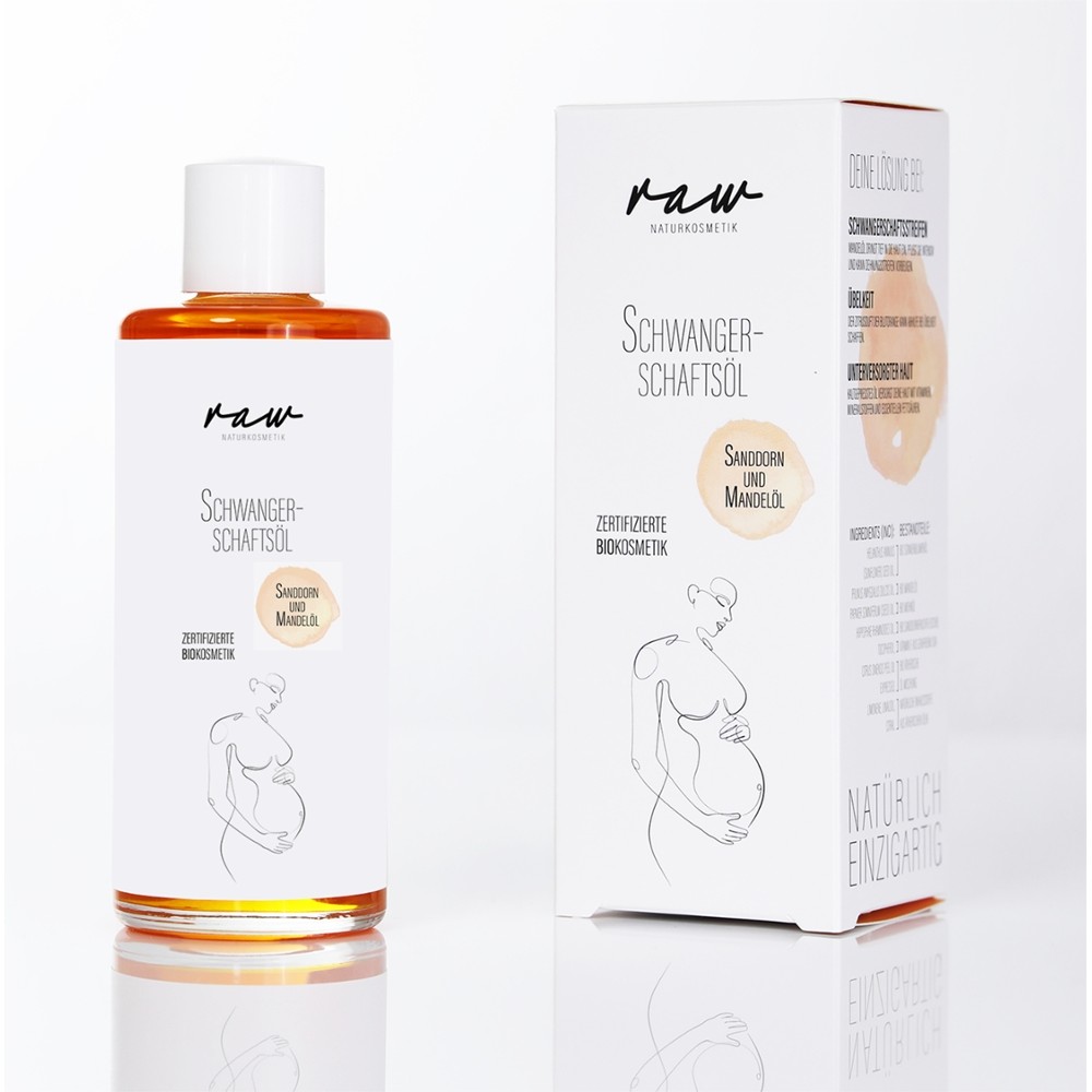 Bio Schwangerschaftsöl mit Sanddorn & Mandelöl für gepflegte Haut & Wohlbefinden // raw Naturkosmetik