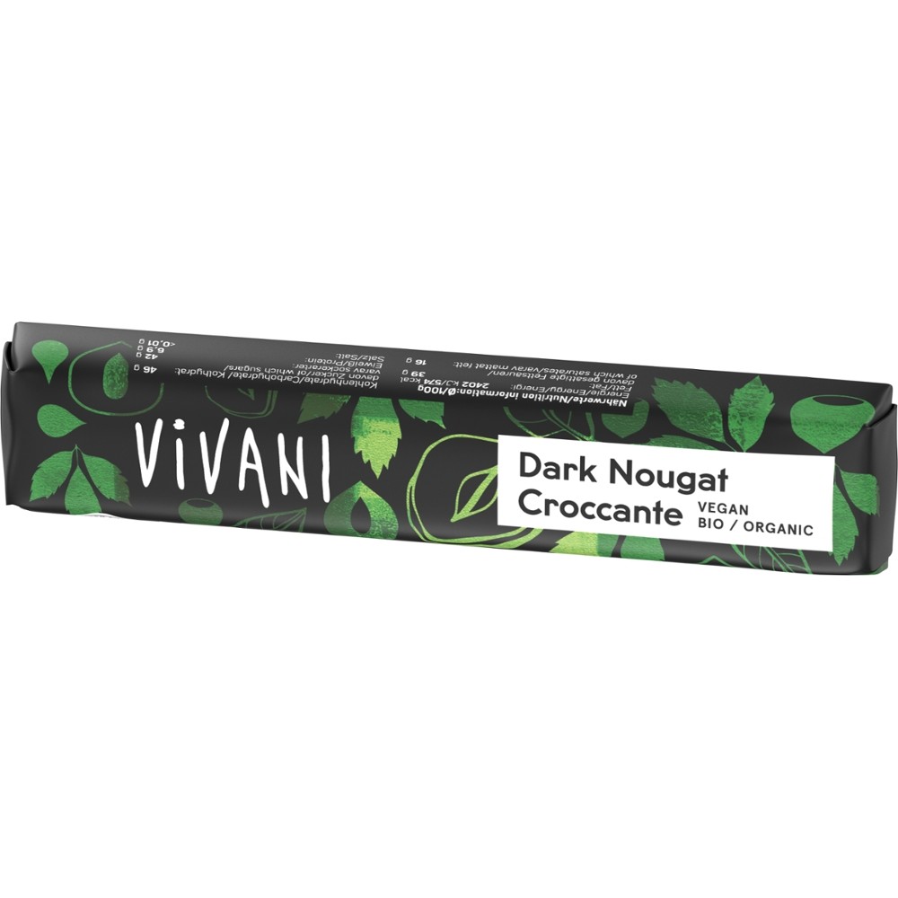 Dark Nougat Croccante Riegel // Vivani