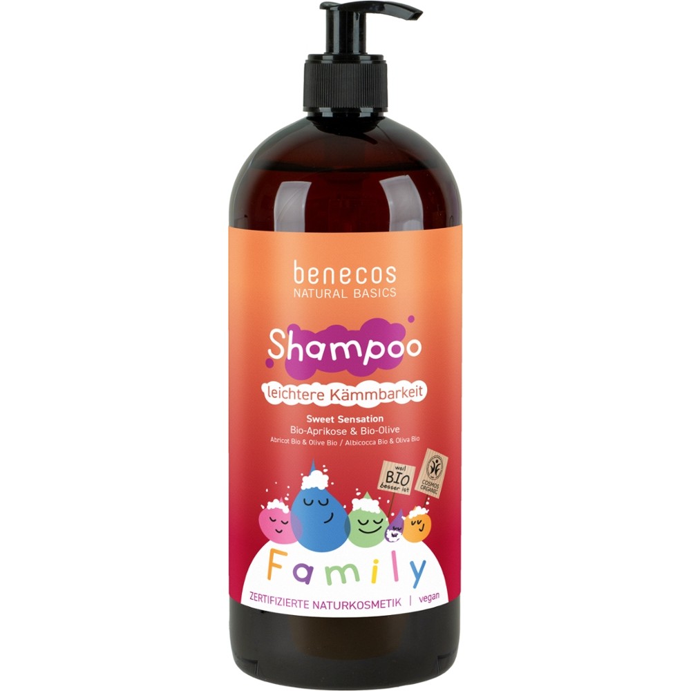 Shampoo FAMILY SIZE Sweet Sensation Aprikose & Olive // benecos