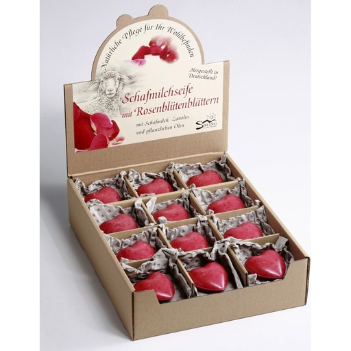 Schafmilchseife Herz Rose rot // Saling