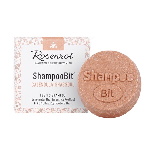[ex637002] festes ShampooBit® Calendula-Ghassoul - 60g - in Schachtel // Rosenrot Naturkosmetik