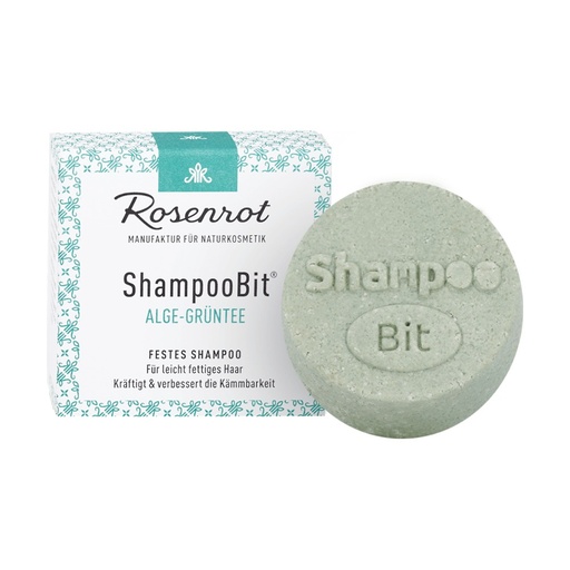 [637005] festes ShampooBit® Algen-Grüntee - 60g - in Schachtel // Rosenrot Naturkosmetik