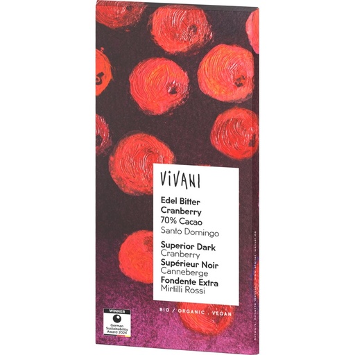 [145019] Edel Bitter Cranberry 70% Cacao // Vivani