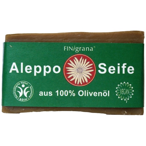 [30771] Aleppo Seife, reine Olive, 200g traditionell handgeschnitten, für alle Hauttypen // FINigrana® Naturkosmetik