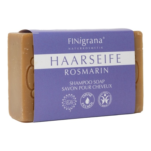 [30793] FINigrana Haarseife mit rein äther. Rosmarinöl, 100g für alle Haar & Hauttypen // FINigrana® Naturkosmetik