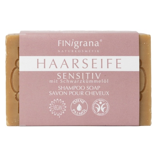 [30800] FINigrana Haarseife Sensitiv, mit Schwarzkümmelöl, 100g rechteckig // FINigrana® Naturkosmetik