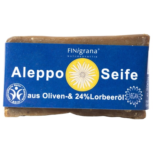 [307468] FINigrana Aleppo Seife, Olive & 24% Lorbeeröl, 200g traditionell handgeschnitten // FINigrana® Naturkosmetik